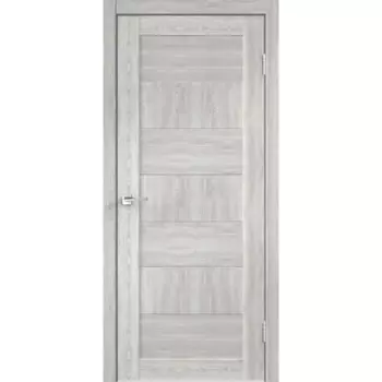 Дверь межкомнатная глухая Опал 80x200 см ПВХ цвет дуб европейский серый с замком