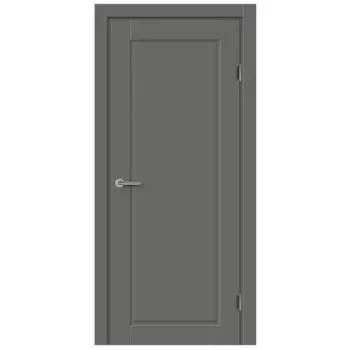 Дверь межкомнатная глухая Пьемонт 90x200 см Hardflex цвет стиппл грей с замком и петлями