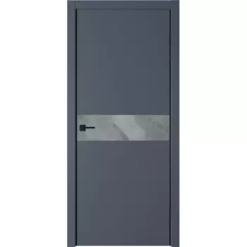 Дверь межкомнатная глухая Палладиум 80x200 см ПВХ цвет силк титан/сланец грей с замком и петлями