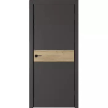 Дверь межкомнатная глухая Палладиум HR 60x200 см ПВХ-ламинация цвет Силк Найс/Дуб Галифакс натуральный (с замком и петлями)