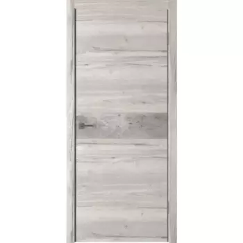 Дверь межкомнатная глухая Палладиум HR 70x200 см ПВХ цвет дуб галифакс сер./бетон краколет с замком и петлями