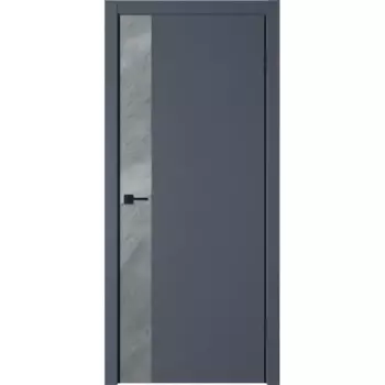 Дверь межкомнатная глухая Палладиум VR 60x200 см ПВХ цвет силк титан/сланец грей с замком и петлями