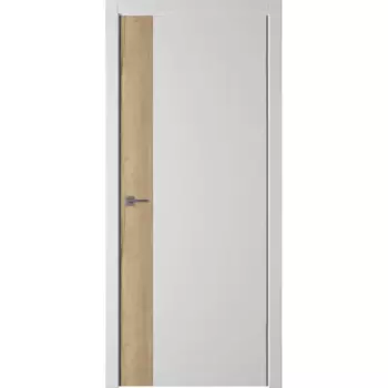 Дверь межкомнатная глухая Палладиум VR 80x200 см ПВХ цвет софт милк/дуб галифакс натур. с замком и петлями
