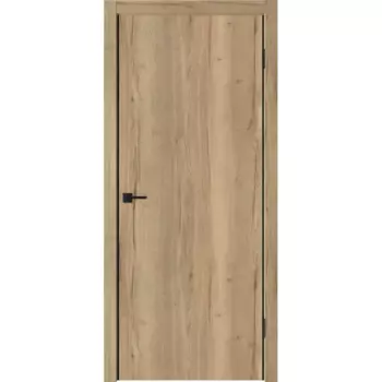 Дверь межкомнатная глухая Палладиум ZR 60x200 см ПВХ цвет дуб галифакс натуральный с замком и петлями