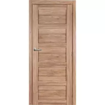 Дверь межкомнатная глухая Прэсто 80x200 см ПВХ цвет дуб санремо натуральный с замком