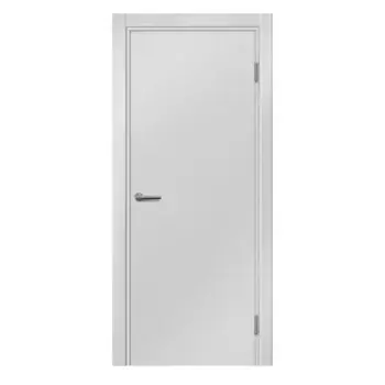 Дверь межкомнатная глухая Пронто 80x200 см Hardflex цвет белый жемчуг с замком и петлями