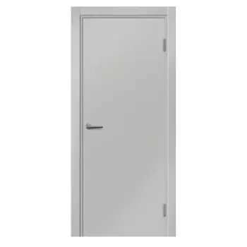 Дверь межкомнатная глухая Пронто 90x200 см Hardflex цвет серый жемчуг с замком и петлями