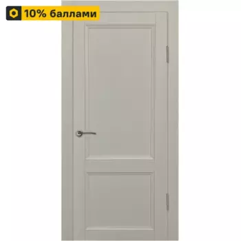 Дверь межкомнатная глухая Рондо 90x200 см Hardflex цвет серый жемчуг с замком и петлями