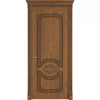 Дверь межкомнатная глухая Милана 80x200 см ПВХ цвет дуб аурум с замком и петлями