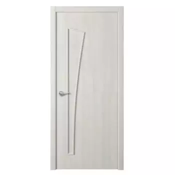 Дверь межкомнатная глухая с замком и петлями в комплекте Белеза 60x200 см HardFlex цвет дуб тернер белый