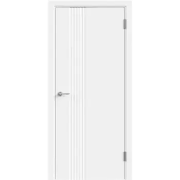 Дверь межкомнатная глухая с замком и петлями в комплекте Сейши 70x200 см эмаль цвет белый