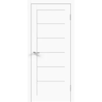 Дверь межкомнатная глухая с замком и петлями в комплекте Стэп 90x200 см ПВХ цвет белый