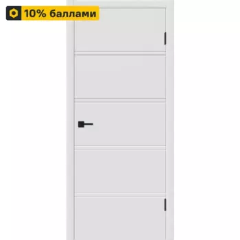 Дверь межкомнатная глухая с замком и петлями в комплекте Бостон Х 90x200 см эмаль белый