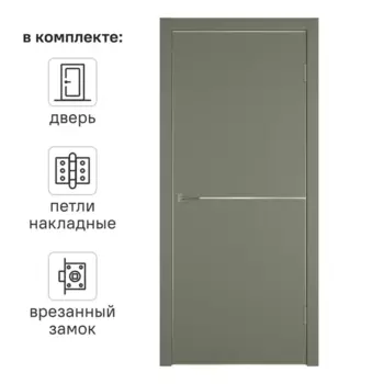 Дверь межкомнатная глухая с замком и петлями в комплекте Сити 2 90x200 см ПВХ цвет форте тренто