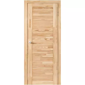 Дверь межкомнатная глухая с замком и петлями в комплекте Легда-21 90x200 см массив цвет бежевый