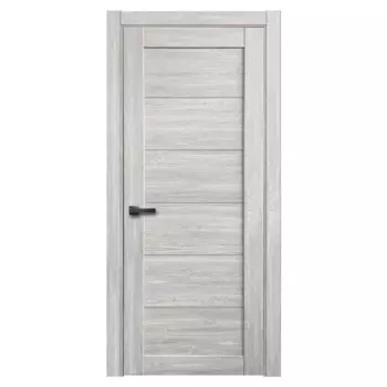 Дверь межкомнатная глухая с замком и петлями в комплекте Тренто 90x200 см ПВХ цвет дуб европейский серый