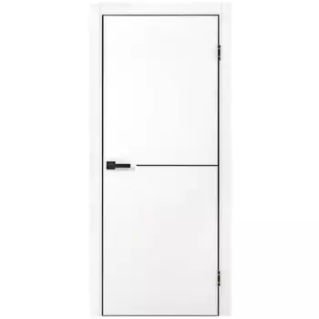 Дверь межкомнатная глухая с замком и петлями в комплекте Борно 55 90x200 см ПЭТ цвет белый