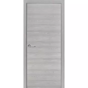Дверь межкомнатная глухая с замком в комплекте 90x200 см Hardflex цвет ясень серый