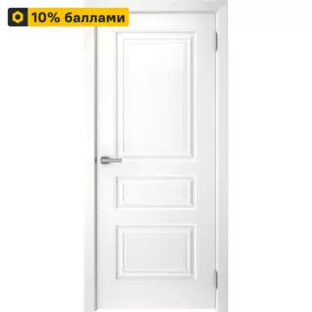 Дверь межкомнатная глухая Скин 4 70x200 см эмаль белый с замком и петлями