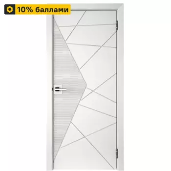 Дверь межкомнатная глухая Соло 3 70x200 см эмаль белый с замком и петлями