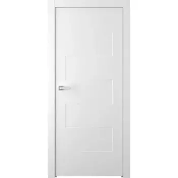 Дверь межкомнатная глухая Сплит 90x200 см эмаль белый без замка, без петель
