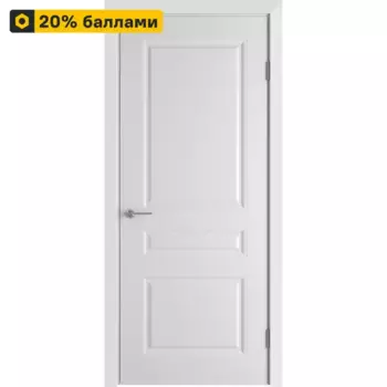 Дверь межкомнатная глухая Стелла 70x200 см эмаль белый с замком и петлями