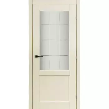 Дверь межкомнатная Катрин Крем остекленная CPL ламинация цвет бежевый 60x200 см (с замком и петлями)