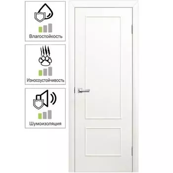 Дверь межкомнатная Классика глухая ламинация цвет белый 90x200 см