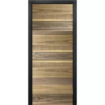 Дверь межкомнатная глухая Loft 60x200 см шпон цвет американский орех с замком и петлями