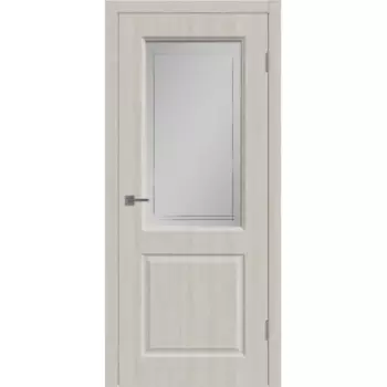 Дверь межкомнатная со стеклом Мона 90x200 см ПВХ цвет дуб филадельфия с замком и петлями