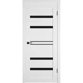 Дверь межкомнатная остекленная Некст 26 60x200 см ПВХ цвет аляска с замком и петлями