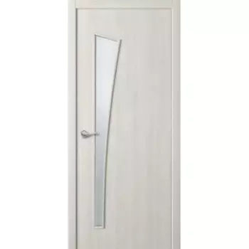 Дверь межкомнатная остекленная с замком и петлями в комплекте Белеза 80x200 см HardFlex цвет дуб тернер белый