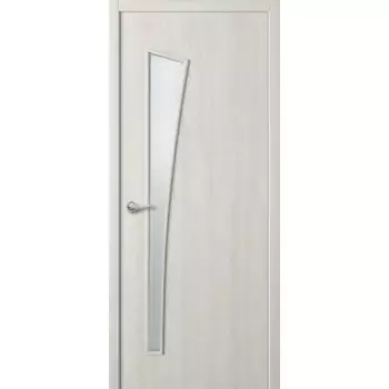 Дверь межкомнатная остекленная с замком и петлями в комплекте Белеза 90x200 см HardFlex цвет дуб тернер белый