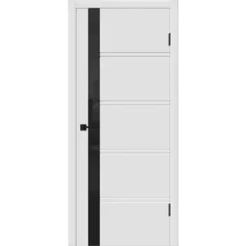 Дверь межкомнатная остекленная с замком и петлями в комплекте Бостон Х 90x200 см эмаль белый
