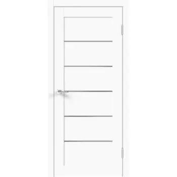Дверь межкомнатная остекленная с замком и петлями в комплекте Стэп 70x200 см ПВХ цвет белый