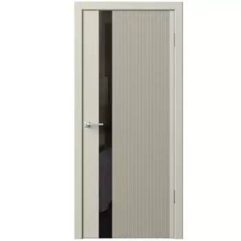 Дверь межкомнатная остекленная с замком и петлями в комплекте Синди-5 60x200 см эмаль цвет мокко