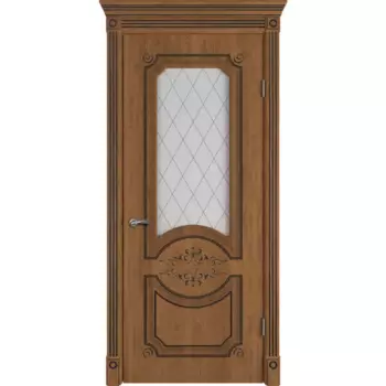 Дверь межкомнатная остекленная с замком и петлями в комплекте Милана 80x200 см ламинация ПВХ цвет дуб аурум