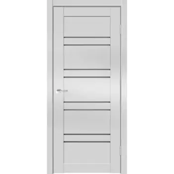 Дверь межкомнатная остекленная с замком и петлями в комплекте Линеа 8 80x200 см HardFlex цвет платина светлая
