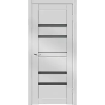 Дверь межкомнатная остекленная с замком и петлями в комплекте Линеа 6 90x200 см HardFlex цвет платина светлая