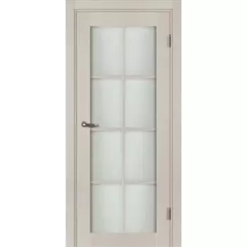 Дверь межкомнатная остекленная с замком и петлями в комплекте Пьемонт 60x200 см HardFlex цвет платина светлая