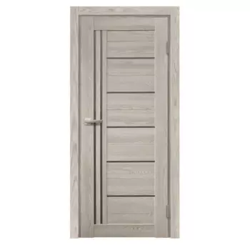 Дверь межкомнатная остекленная с замком и петлями в комплекте Новара Вертикаль 70x200 см ПВХ цвет ривьера