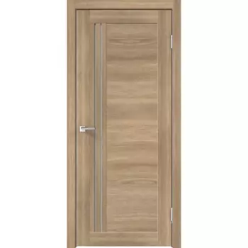 Дверь межкомнатная остекленная с замком и петлями в комплекте Виана 90x200 см ПВХ цвет дуб европейский красный