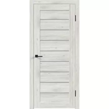 Дверь межкомнатная остекленная с замком и петлями в комплекте Тиволи 60x200 см ПВХ цвет рустик серый