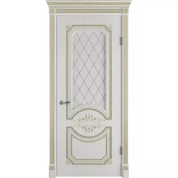 Дверь межкомнатная остекленная с замком и петлями в комплекте Милана Стип 90x200 см ПВХ ламинация цвет дуб бьянко