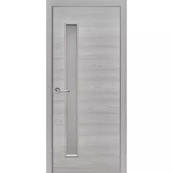 Дверь межкомнатная остекленная с замком в комплекте 60x200 см Hardflex цвет ясень серый