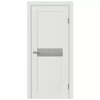 Дверь межкомнатная остекленная Сиена Г 90x200 мм ПЭТ белый с замком и петлями