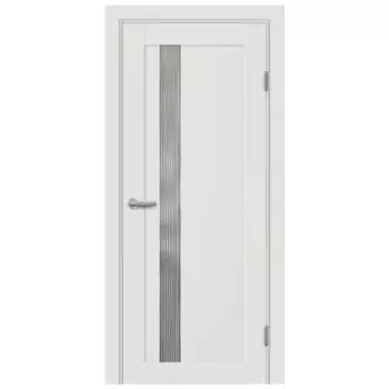 Дверь межкомнатная остекленная Сиена В 90x200 мм ПЭТ белый с замком и петлями