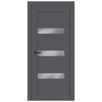 Дверь межкомнатная остекленная Толедо 2 70x200 см HardFlex цвет серый графит с замком и петлями