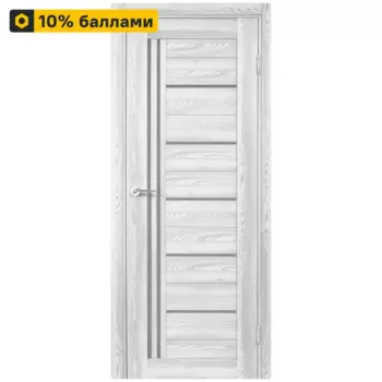 Дверь межкомнатная остекленная замком и петлями в комплекте Новара Вертикаль 70x200 см ПВХ цвет ривьера айс