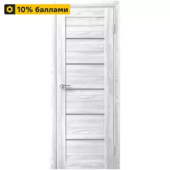 Дверь межкомнатная остекленная замком и петлями в комплекте Новара Горизонталь 70x200 см ПВХ цвет ривьера айс